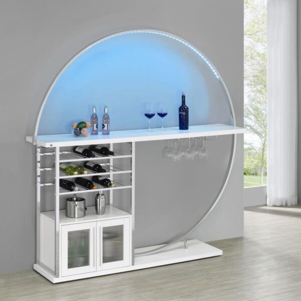 Risley 2-Door Circular LED Home Bar Cabinet