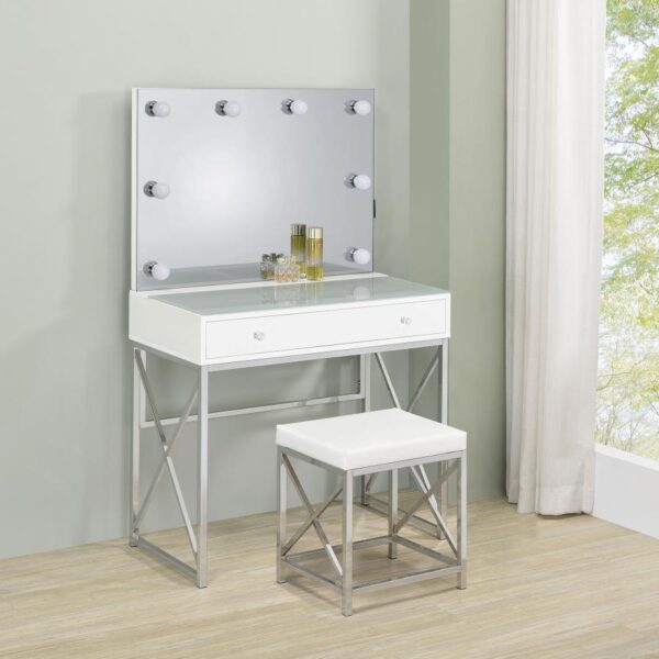 Eliza Vanity Set W/Light & Stool