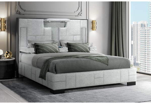 Oscar King Light Grey Bed